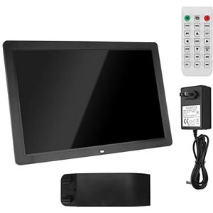 17 inch digitale fotolijst, slimme digitale fotolijst, 16 GB opslag, automatisch draaien, eenvoudige installatie om foto's te delen, versierde lijst, beste cadeau,Black