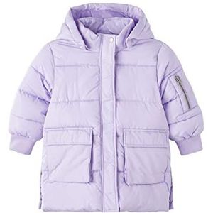 NAME IT Nmfmuso Long Puffer Jacket Camp Jacket voor meisjes, lavendel, 104 cm