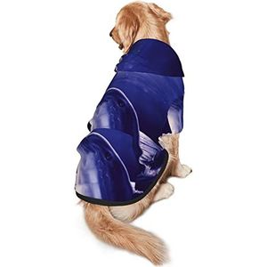 Blauwe Marine Life Medium En Grote Pet Hooded Sweatshirt Vier Seizoenen Liefde Hond Sweatshirt Huisdier Kleding