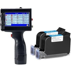 Draagbare inkjetprinter 12,7 mm handheld inkjetprinter, draagbare labelpartij QR-code verpakkingstas plastic flesprinter, sneldrogende inkt(Printer with 2 ink)