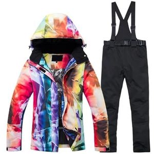 AYWTIUN Dames skipakken dik warm skipak vrouwen waterdicht winddicht skiën en snowboarden jas broek set vrouwelijke sneeuw kostuums outdoor wear (kleur 8, XXL)