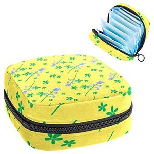 Bluebonnet Bloem,Periode Pouch Draagbaar,Tampon Opbergtas,Tampon Houder voor Portemonnee Vrouwelijke Product Organizer, Meerkleurig, 4.7x6.6x6.6 in/12x17x17 cm
