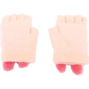Winterverwarmde Computerhandschoenen, Verwarmde Gebreide Handschoenen, Schattige 5V Halve Vingerflap voor Typen (Roze)