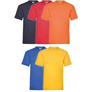 Fruit of the Loom Original Tee T-shirt voor heren, Set van kleuren I, XL