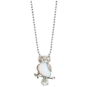 THIRD EYE CRYSTALS ketting voor vrouwen Crystal Gemstone Owl hanger Opalite Stone Moederdag cadeau Lucky Charm Animal hanger handgemaakte unieke sieraden cadeau