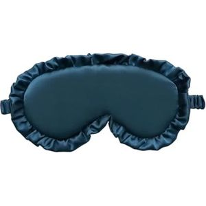 3 stuks zijden ruche slaap oogmasker zachte slaaphoezen veelkleurige nachtdroom verduisterende patches voor vrouw man om te slapen (donkerblauw)