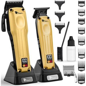 Fagaci Professionele Tondeuse voor Mannen met Superieure Precisie, Borstelloze Motor Kappers Tondeuse en Trimmer Set, 5X Langere Scherpte, Draadloze Haarknipset voor Kappers