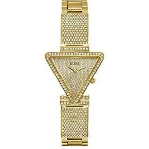 GUESS Gouden Toon Crystal Triangle Analoge Horloge, Goud, one, Klassiek