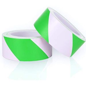 Hazard Warning Tape Rood en Wit 2 Pack 50mm x 20m PVC veiligheidstape Markering Barrier Tape Plakband Groen en Wit