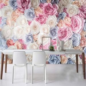 Studie Woonkamer Achtergrond Muur Behang Bloemen Bloemen Landschap Sofa Tv Wallpapers-430Cm×300Cm