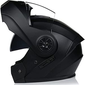 Full Face Front Flip Up Motorhelm, Heren en Dames Herfst en Winter Geïntegreerde Modulaire Helm Motorhelm DOT Goedgekeurde Volwassen Straat Scooter Bromfiets met Vizier Helm Decoration