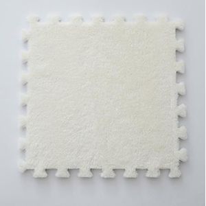 12x12 Inch 0,4 Inch Dik 18 Stuks In Elkaar Grijpende Pluche Schuimtapijttegels Met Randen(White)