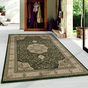 Muratap Isfahan Oosters Vloerkleed Groen - Laagpolig Tapijt Warm Kleed voor Modern of Klassiek Interieur Oriental Woonkamer Slaapkamer - Maat: 290x200 cm