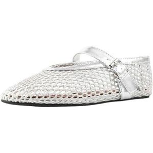 1 Paar Vrouwen Platte Hakken Mesh Gespen Uitsnijdingen Ventileren Zwart Casual Zomer Ronde Neus Schoenen Vrouw Maat 34-43 voor Vrouwen