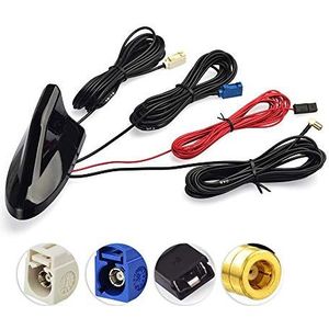 Eightwood DAB + Autoradio Splitter SMB Fakra GPS Adapter AM/FM naar DAB Haaienvin Dakantenne Signaalversterker Auto SMB Plug met kabel RG174 500 cm voor GPS