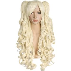 Pruiken Pruik 28 ""/70 Cm Lang Krullend Clip Op Paardenstaarten Cosplay Pruiken Voor Meisjes Kostuum Party Kostuum Party Christamas Accessoire Pruiken Voor Vrouwen (Color : Q, Size : 70cm)