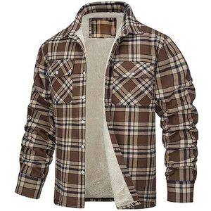 Heren - Geruite Flanellen Overhemdjas - Lange Mouw - Zwaargewicht Fleece - Warm