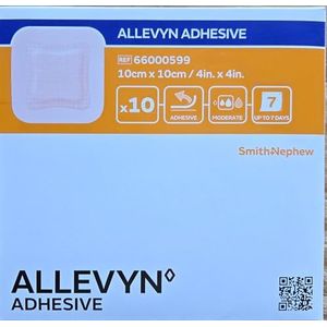 Allevyn Classic Zelfklevende wondkussen, 10 cm x 10 cm, 10 stuks