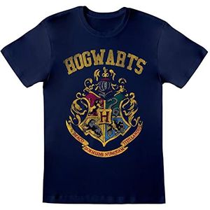 Harry Potter Unisex Volwassen Zweinstein Crest T-Shirt (L) (Navy)