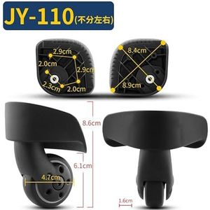 Bagageaccessoires U72 trolley universele wielen JY-105 JY-106 JY-109 JY-110 JY105 JY106 JY109 JY110 vervangende kofferwielen (Color : JY110-1 wheel)