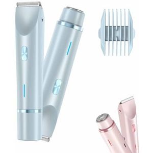 Scheerapparaat Elektrisch Nat en Droog 2-in-1 Lady Razor Dubbele Kop Verwijderbaar(Blue)