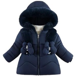 Kinderdonsjack Ultrazachte geïsoleerde jassen Kinderen Warme winterkleding Jongens Meisjes Lichtgewicht gewatteerde bovenkleding Winddichte capuchon Winterjassen Jas for jongens en meisjes(Blue,4T(Siz