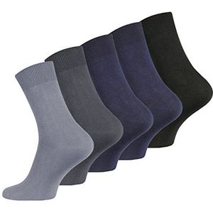 VCA 10 paar herensokken van katoen zonder naad business herensokken blauwtinten - Cottonprime, gekleurd, 43-46 EU