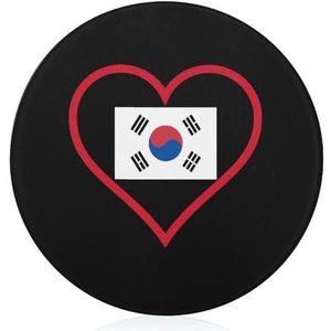 I Love South_Korea Rode Hart Snijplank Ronde Dienblad Slagers Blok Snijplank voor het Snijden van Vlees Groenten Kaas En Brood