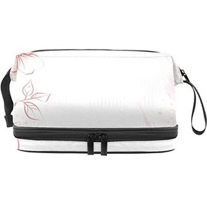 Grote capaciteit reizen cosmetische tas, make-up tas, waterdichte make-up tas organizer, roze hart is als een bloem, Meerkleurig, 27x15x14 cm/10.6x5.9x5.5 in