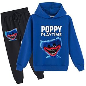Poppy Speeltijd Huggy Wuggys Kids 2 Stuks Set Hoodies En Joggingbroek Casual Trainingspak Sweatshirt Set Voor Jongens Meisjes (Blue,10-11 Years)
