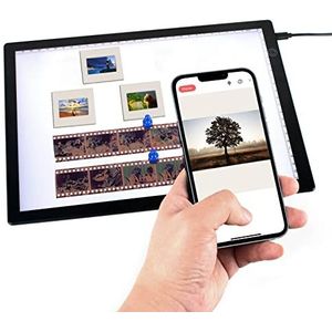 DGODRT Slide Viewer Light Pad A4 magnetisch LED-lichtpaneel voor oude dia's, filmscanner, negatieve scanning diaviewer met 3 niveaus van heldere lichten