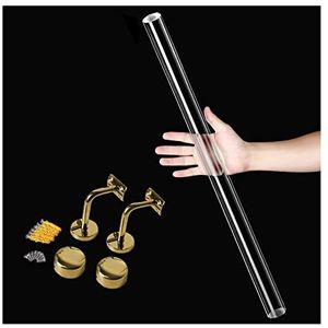 Aangepaste, transparante acryl trapleuning - antislip wandmontageset (48-61 cm)(Golden Brackets,80cm(2.5ft))