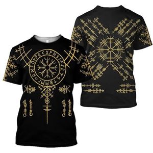 Unisex 3D Grafisch Viking T-shirt - Noorse Mythologie Gedrukt Casual Korte Mouw T-shirt - Heren Persoonlijkheid Grote Maat Straat Ronde Hals Trainingsshirts Tops Voor Hardlopen