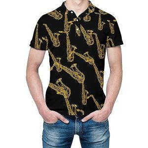 Saxofoon muziekinstrument heren shirt met korte mouwen golfshirts regular fit tennis t-shirt casual business tops