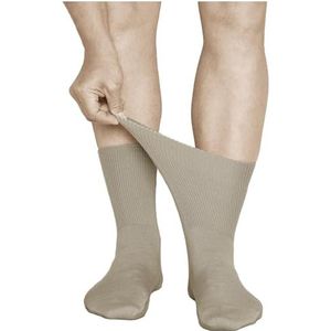 VITSOCKS Niet Knellend Randje Extra Brede Sokken Heren (3 PAAR) Gezwollen Voeten en Enkels, beige, 44-46