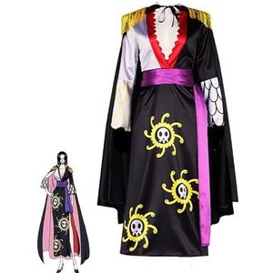 Anime Boa Hancock Cosplay-kostuum, Uniforme outfits voor volwassenen Sportkleding Pak Halloween Carnaval Feestkostuum (Color : Black, Size : 3XL)