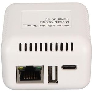 Computerprintserver, Efficiënte Meerdere Interfaces, USB 2.0 Mobiel Afdrukken op Afstand, 100-240V Draagbare Netwerkprinterserver voor Thuis voor (EU-stekker)
