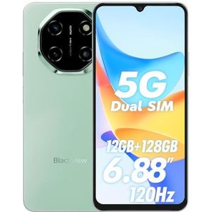 Blackview Shark 6 5G Smartphone met IA, 12 GB + 128 GB, display van 17,3 cm (6,88 inch) HD+ 120 Hz, 3 geïntegreerde AI-assistenten, camera 16 MP + 8 MP, Dual 5G Dual SIM, Android 15, gratis smartphone