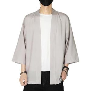 FRESQA Japanse Mannen Vest Kimono Traditionele Japanse Samurai Kleding Streetwear Yukata Mannelijke Shirt Haori Heren Kimono Shirt 4XL 5XL