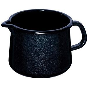 RIESS 0672-009 snavelle pot Nouvelle - BLACK MAGIC EXTRA STERK, diameter 12 cm, hoogte 10,8 cm, inhoud 1 liter, email, zwart, inductie