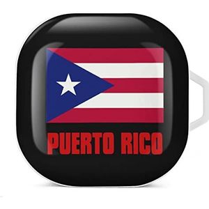 Pride of Puerto Rico vlag oordopjes hoesje compatibel met Samsung hard shell beschermhoes wit stijl