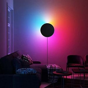 QJUZO RGB LED wandlamp dimbaar met afstandsbediening en stopcontact moderne wandlamp kleurverandering gekleurde LED wandlampen voor hal kinderkamer trappenhuis woonkamer slaapkamer