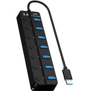 4 poort/7 poort USB Data Hub Splitter met LED Individuele Schakelaars USB3.0 Hub