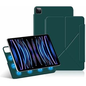 Hoes voor iPad Pro 13 inch (M4) 2024, Magnetische Afneembare Hoes, Staande/Liggende Hoek, Slank Lichtgewicht Lichaam En Automatische Slaap-/Waakstand,Groen