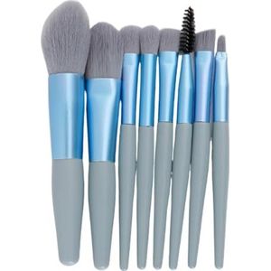 Make-up Kwasten Make-up Kwastenset 8 Stuks For Oogschaduw Foundation Blush Geschikt For Op Reis Make-up Kwasten Draagbare(Blue)