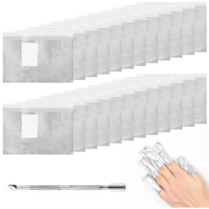 Nagellakremover - Aluminiumfolie Nagellak Remover Pads - 500 Stuks - Inclusief Stalen Schuiver