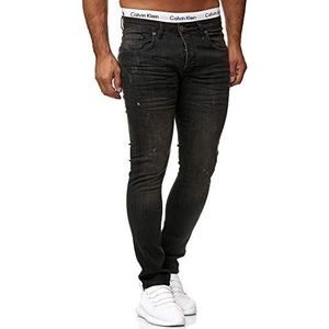 OneRedox Designer jeans voor heren, regular skinny fit jeansbroek, basic stretch