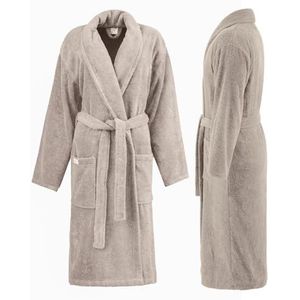 PandaHome Badjas voor dames en heren van 100% katoen, ochtendjas, badstof, behaaglijk, warm en behaaglijk, sneldrogend, zacht, absorberend, badjassen 400 g/m², beige, XL