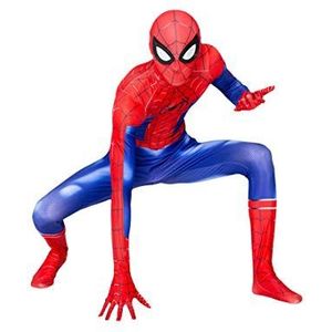 Volwassenen Kinderen Spiderman Peter Parker Cosplay Kostuum Into The Spider-vers Spider-Man Bodysuit Unisex 3D Lycra Unitard Jumpsuit Halloween Party Superhero Onesies,Peter Parker lens-Adults/M/170cm
