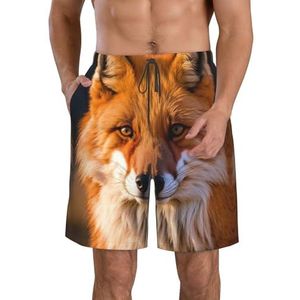 Fox modieuze en comfortabele herenshorts - zomer casual strandshorts, sneldrogende shorts, Vos, M